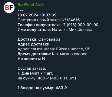 Уведомления telegram